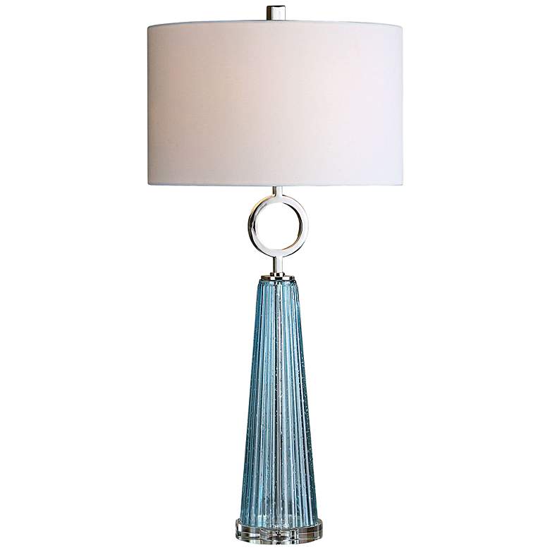 Image 1 Uttermost Navier Blue Glass Table Lamp