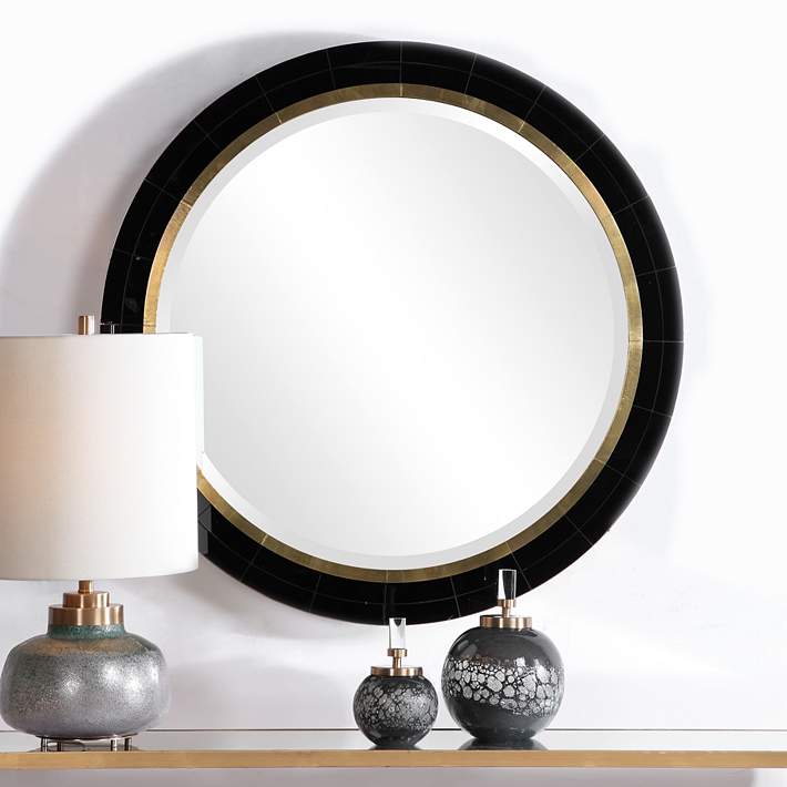 Norla Large Round Mirror  Contemporary Mirrors - Amor Decor