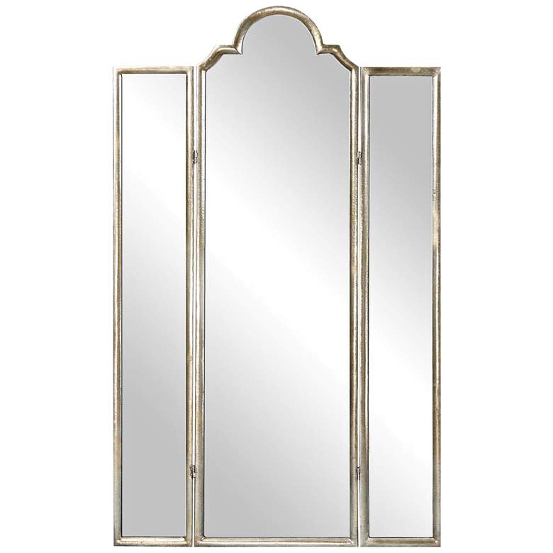 Image 1 Uttermost Neema Antiqued Silver Leaf 3-Panel Mirror Screen