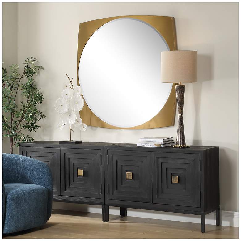 Image 3 Uttermost Neilia Brass 48" Wall Mirror more views