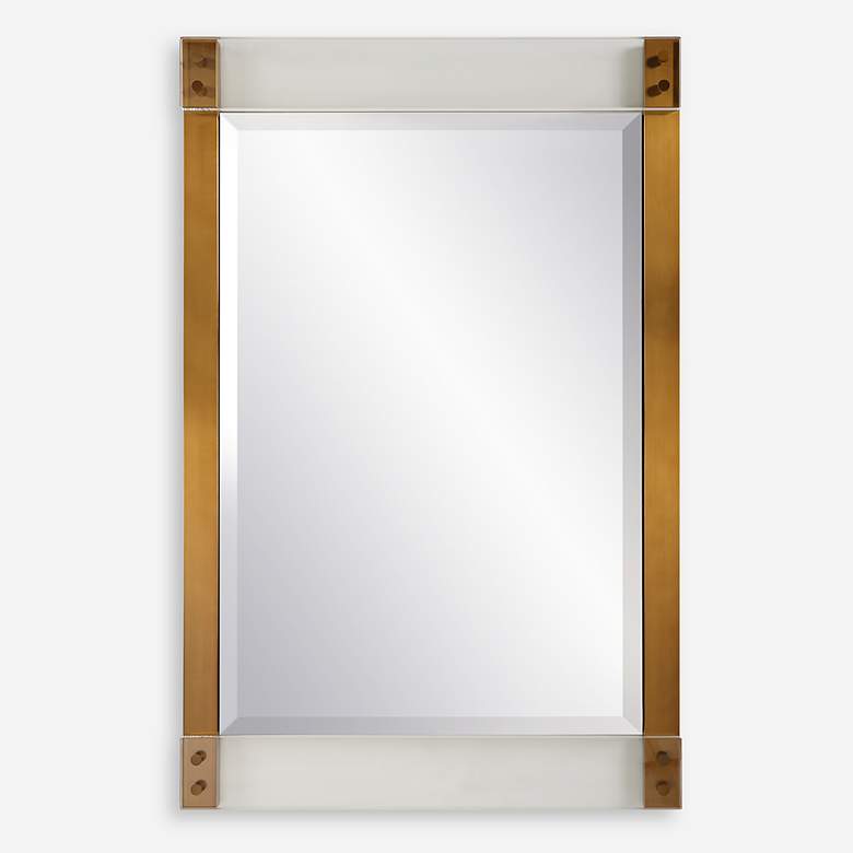 Image 2 Uttermost Nera 28" x 44" Acrylic and Brass Finish Framed Mirror