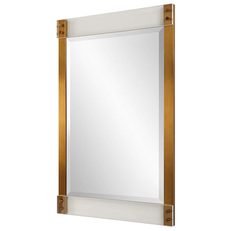 Image 3 Uttermost Nera 28" x 44" Acrylic and Brass Finish Framed Mirror more views