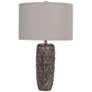 Uttermost Nettle Brown Ceramic Table Lamp with Gray Shade