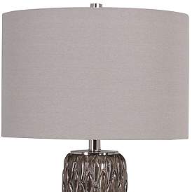 Image3 of Uttermost Nettle Brown Ceramic Table Lamp with Gray Shade more views