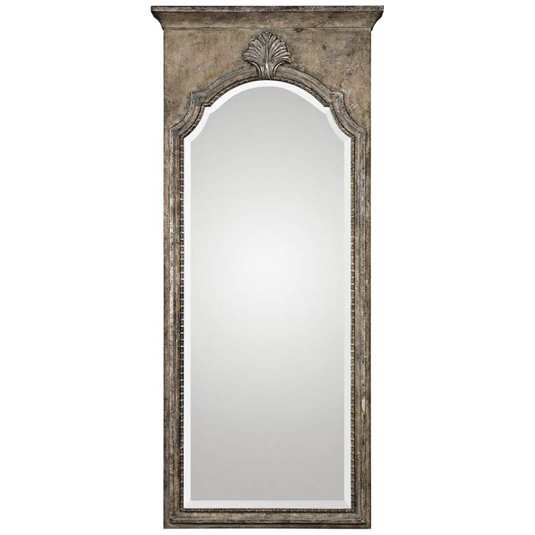 Image 1 Uttermost Nevola Antiqued Silver Leaf 32 inch x 73 inch Wall Mirror