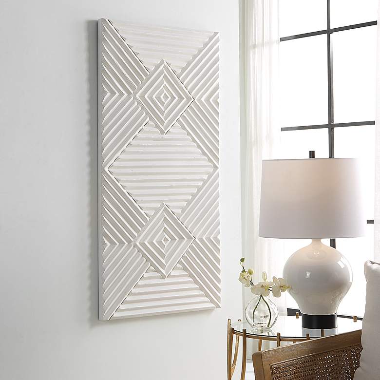 Image 3 Uttermost Nexus White-Washed 47 3/4" High Wood Wall Decor more views