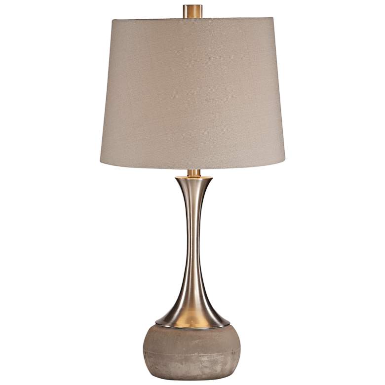 Image 2 Uttermost Niah 27 3/4" Modern Nickel and Concrete Table Lamp