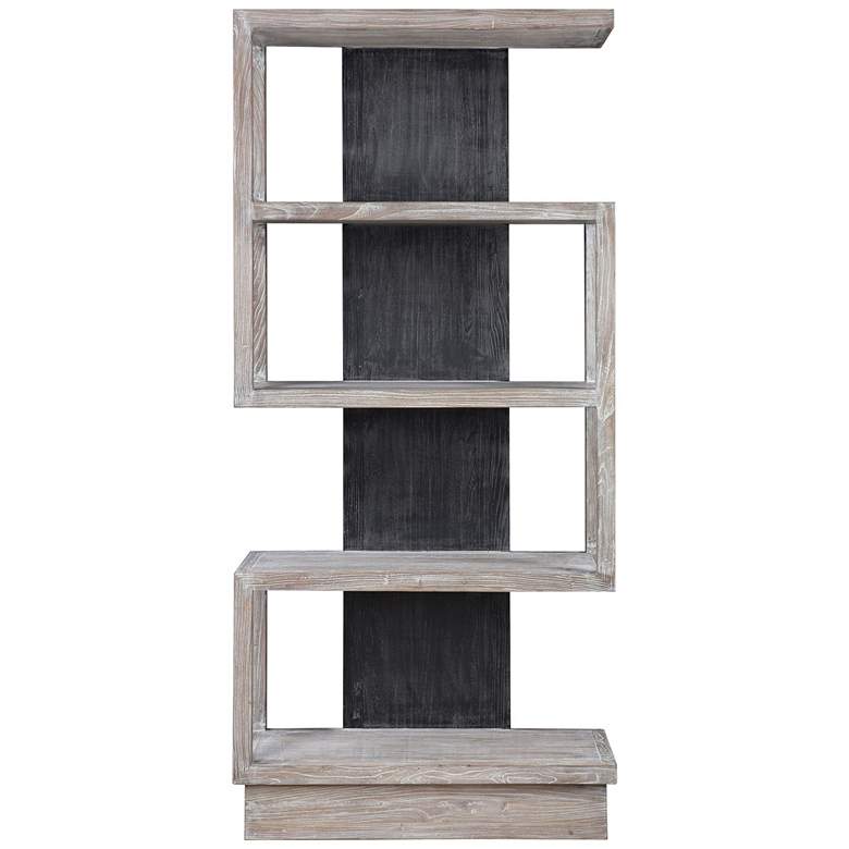Image 2 Uttermost Nicasia 36" Wide Light Gray and Black 4-Shelf Etagere