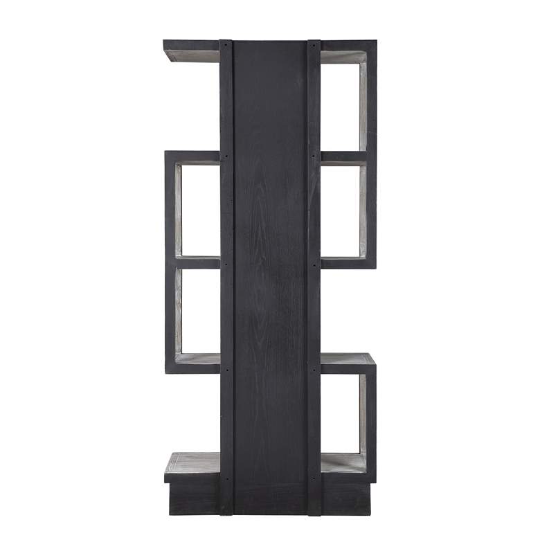 Image 6 Uttermost Nicasia 36" Wide Light Gray and Black 4-Shelf Etagere more views