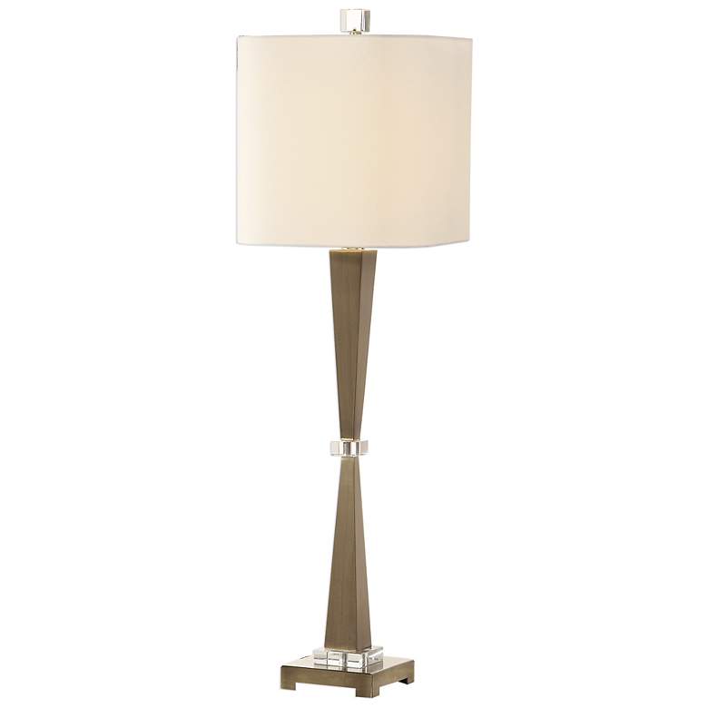 Image 2 Uttermost Niccolai 36 1/2 inch High Plated Brushed Brass Buffet Table Lamp