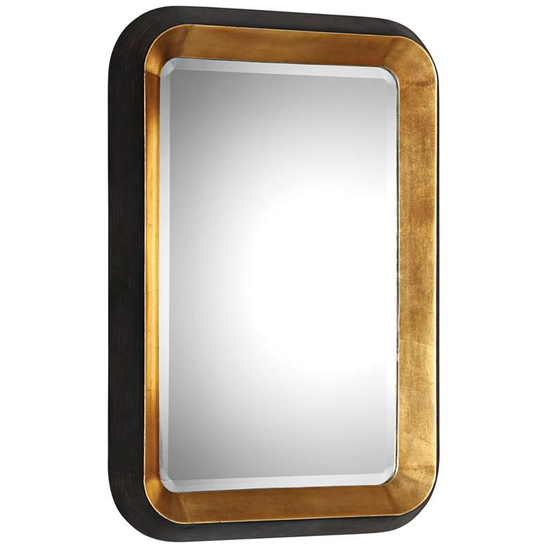 Image 2 Uttermost Niva 28 inch x 42 1/4 inch Black and Gold Leaf Wall Mirror