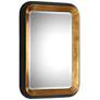 Uttermost Niva 28" x 42 1/4" Black and Gold Leaf Wall Mirror