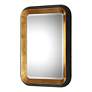 Thumbnail3 of Uttermost Niva 28" x 42 1/4" Black and Gold Leaf Wall Mirror more views