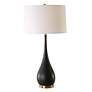 2_Uttermost Nocturnal 34 1/2" High Black Faux Stone Teardrop Table Lamp