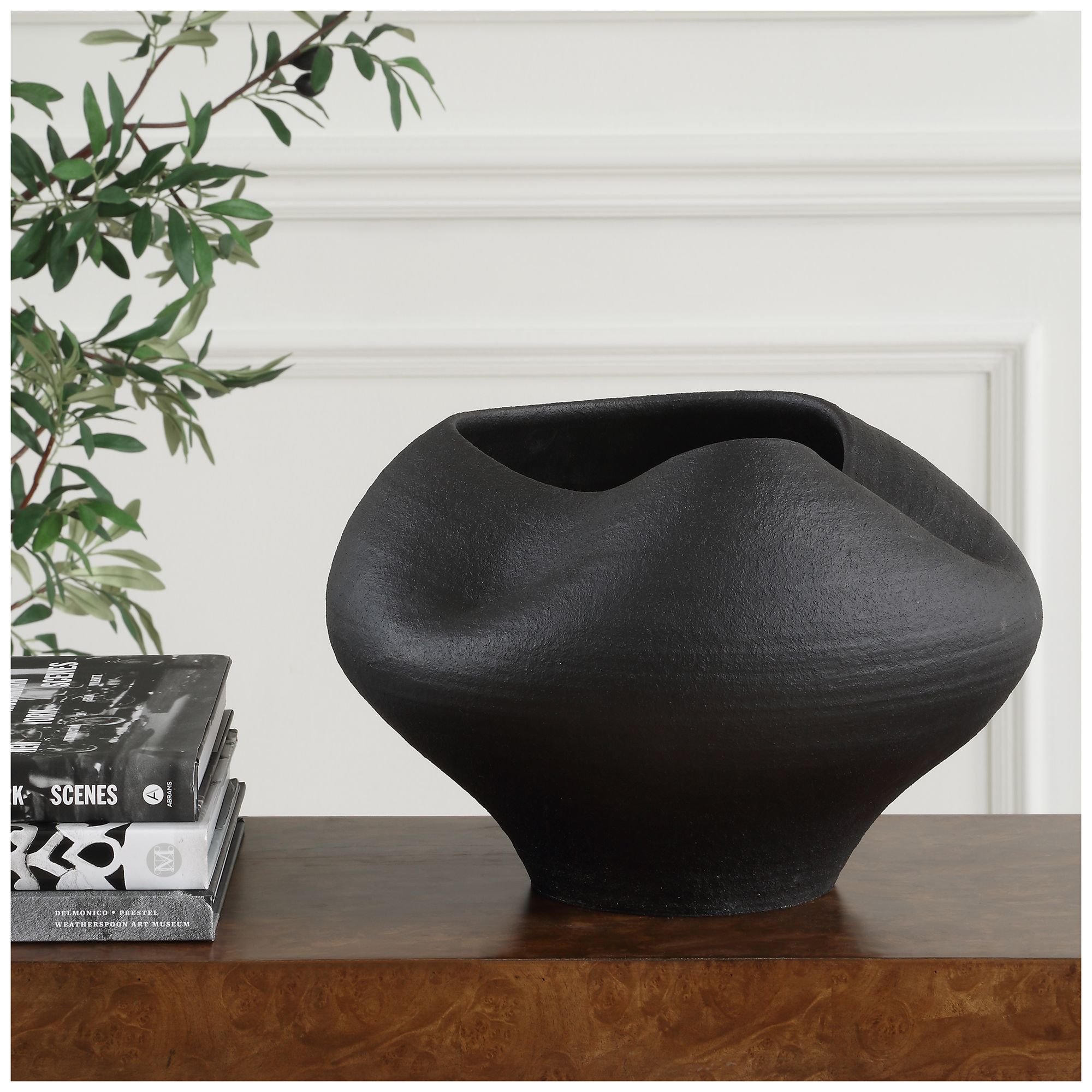 Image 3 Uttermost Nocturne 14" Matte Black Porcelain Bowl more views