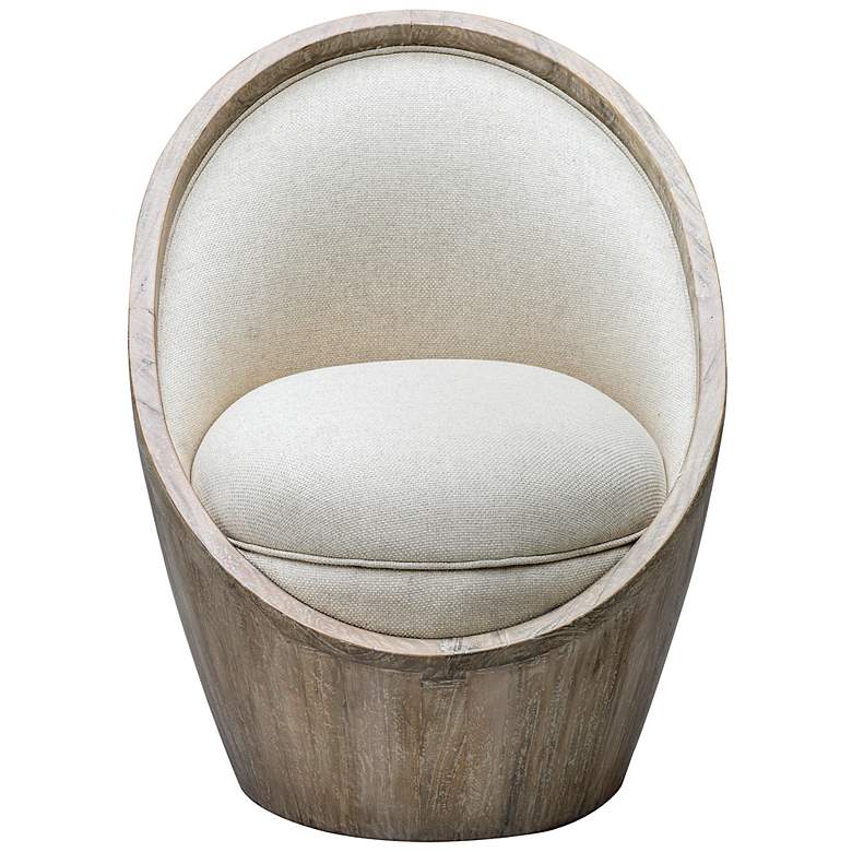 Image 2 Uttermost Noemi Oatmeal and Gray Wash Wood Accent Chair