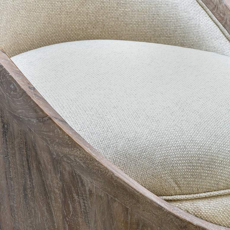 Image 5 Uttermost Noemi Oatmeal and Gray Wash Wood Accent Chair more views