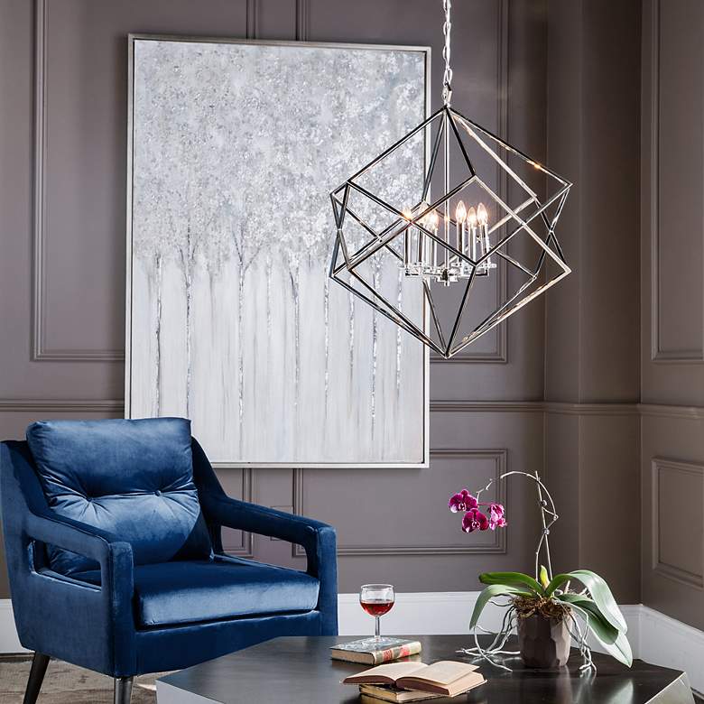 Image 4 Uttermost O'Brien Ink Blue Velvet Button-Tufted Armchair more views