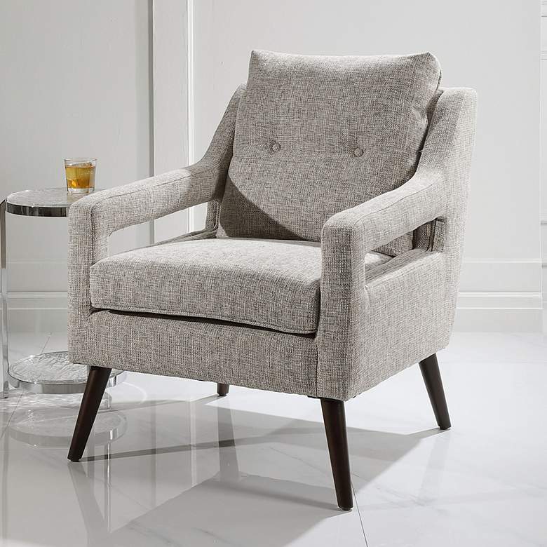 Image 1 Uttermost O'Brien Natural Stone Fabric Accent Armchair