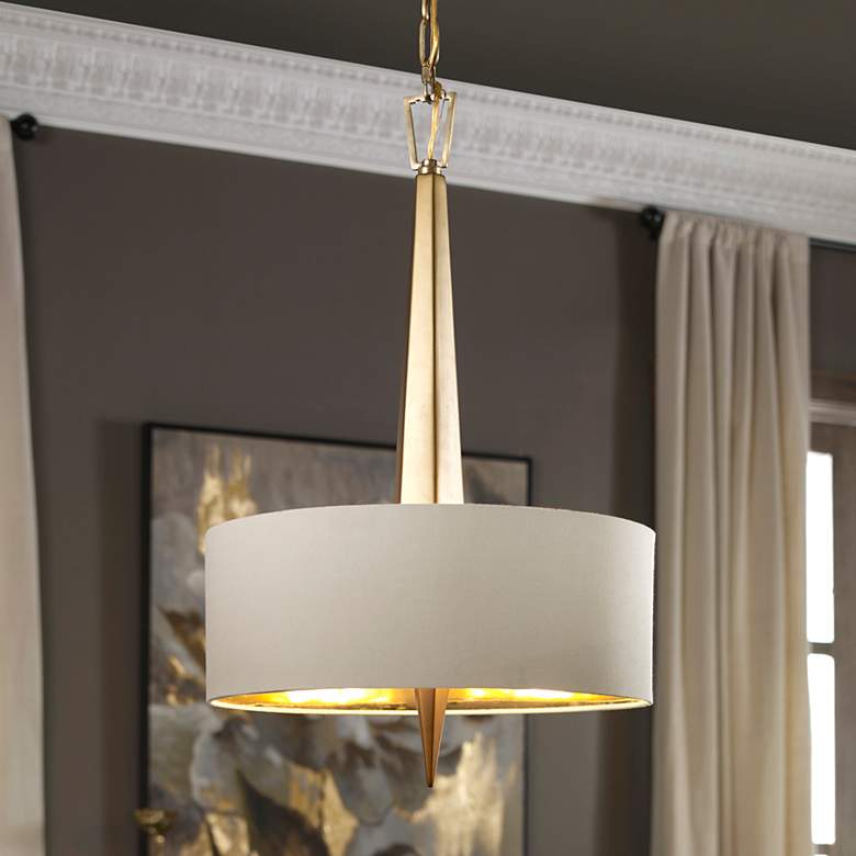 Image 1 Uttermost Obeliska 16" Wide Modern Warm Gold Ceramic Chandelier