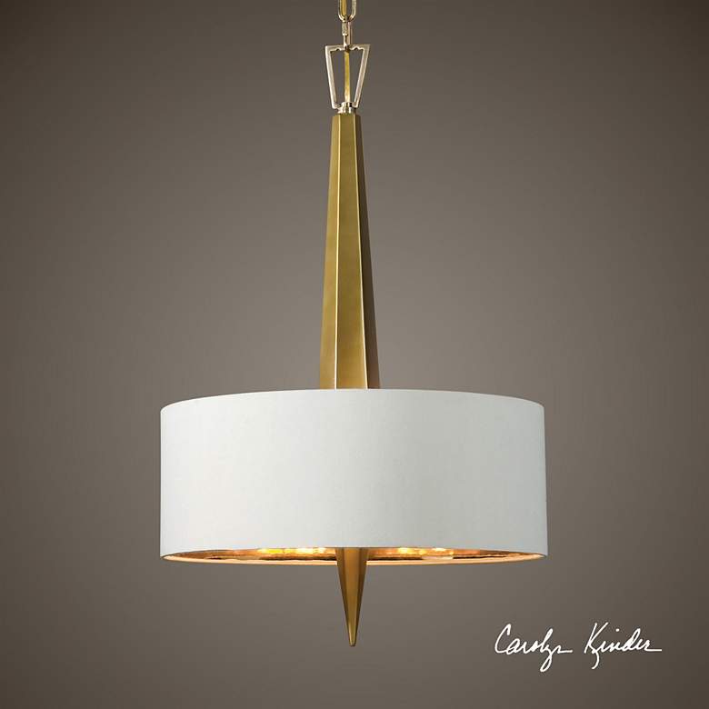 Image 4 Uttermost Obeliska 16" Wide Modern Warm Gold Ceramic Chandelier more views