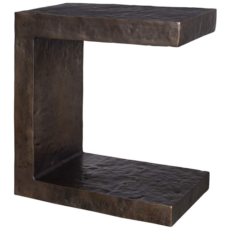 Image 1 Uttermost Obra 22" H Bronze Aluminum Outdoor Side Table