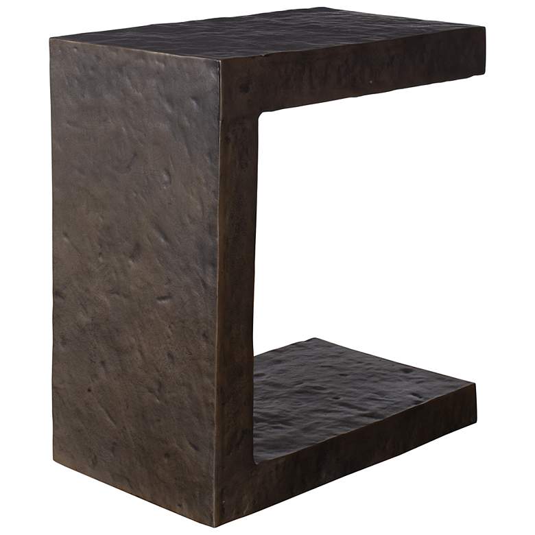 Image 5 Uttermost Obra 22" H Bronze Aluminum Outdoor Side Table more views