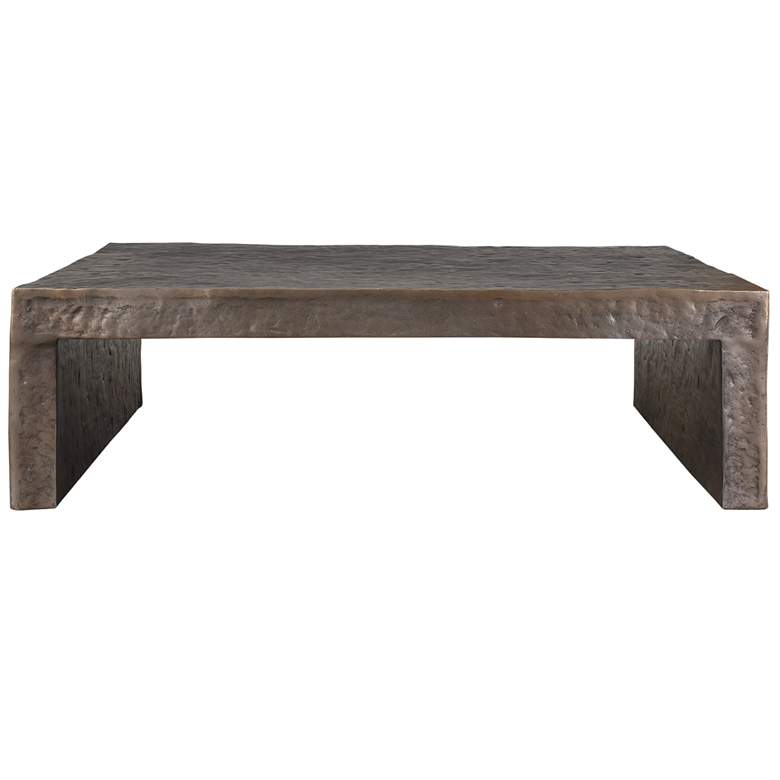Image 2 Uttermost Obra 48" W Bronze Aluminum Outdoor Coffee Table