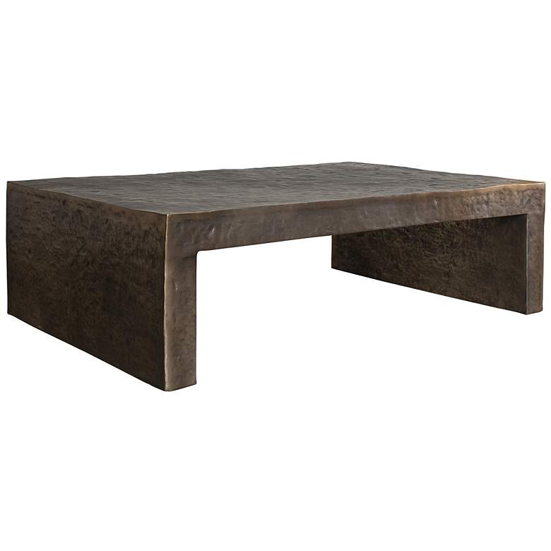 Image 3 Uttermost Obra 48" W Bronze Aluminum Outdoor Coffee Table more views