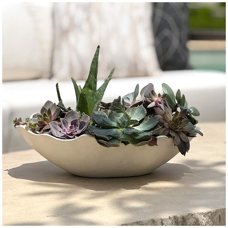 Image 3 Uttermost Obscura Warm White Indoor-Outdoor Bowl more views