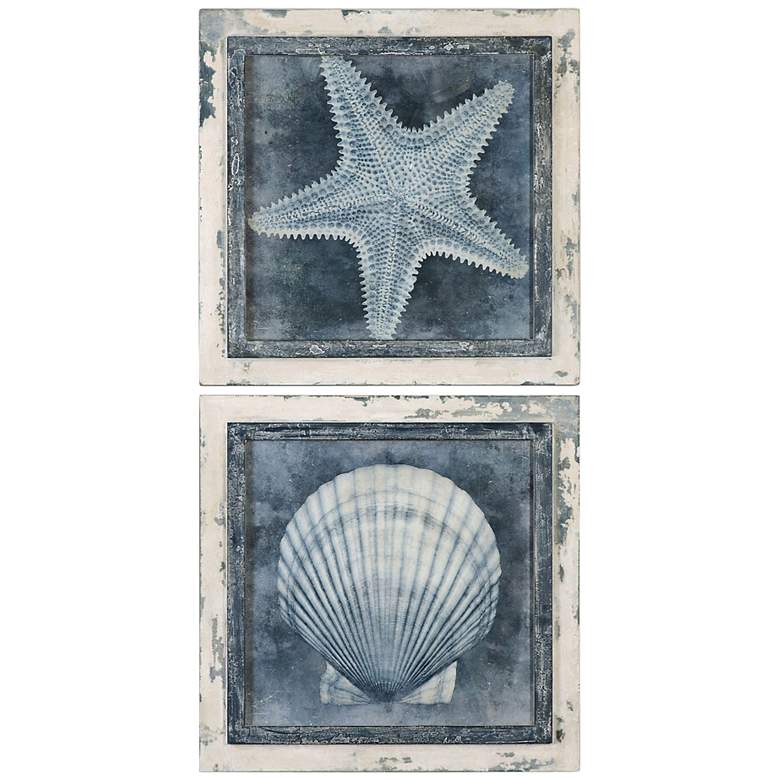 Image 1 Uttermost Ocean Blue 2-Piece 24 3/4 inch Square Wall Art Set