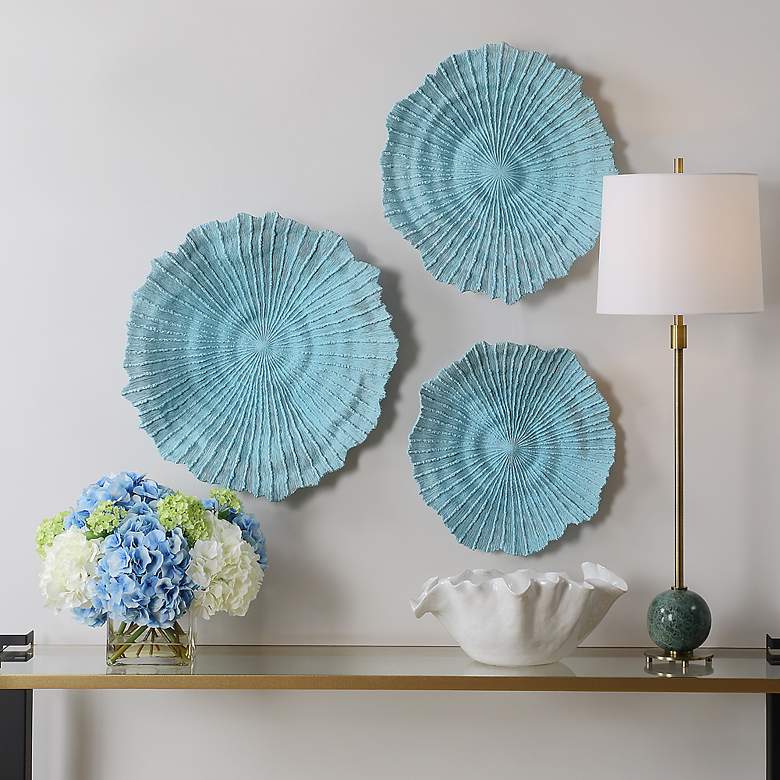Image 1 Uttermost Ocean Gems 3-Piece Blue Wall Decor