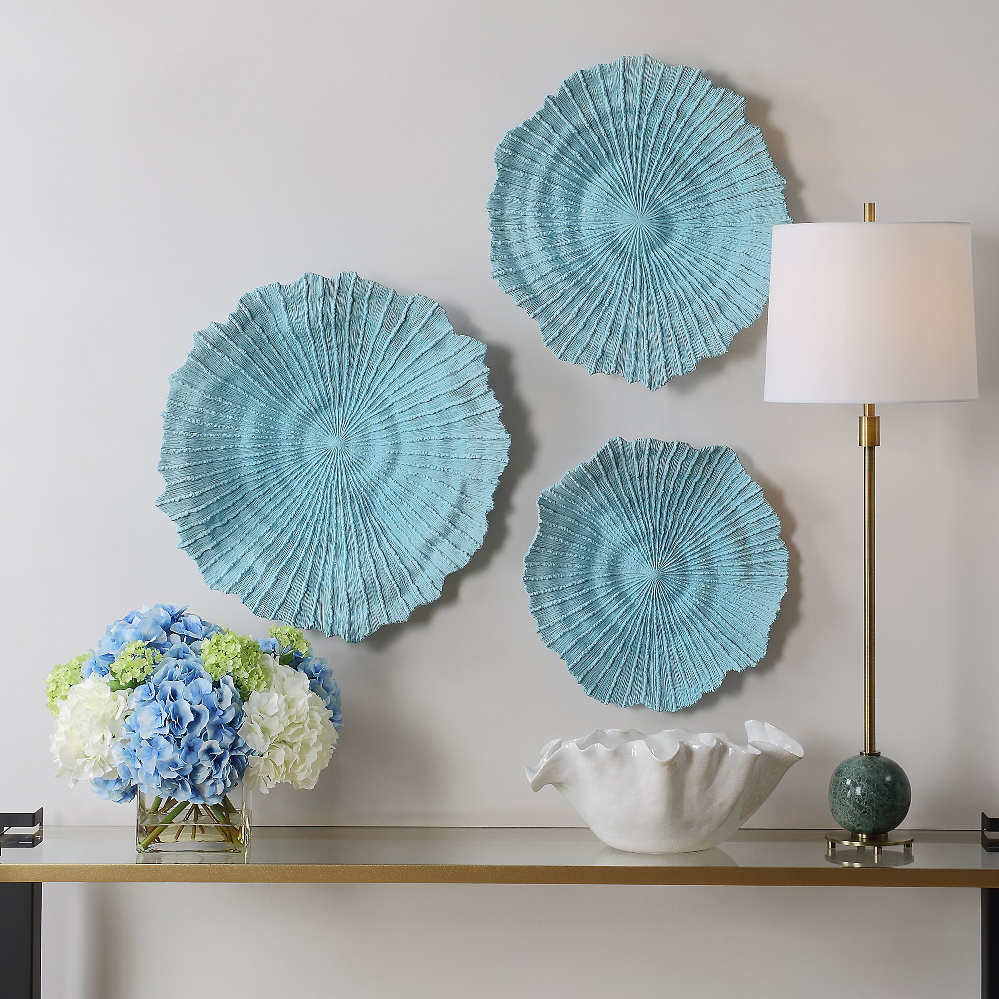 Image 7 Uttermost Ocean Gems 3-Piece Blue Wall Decor more views