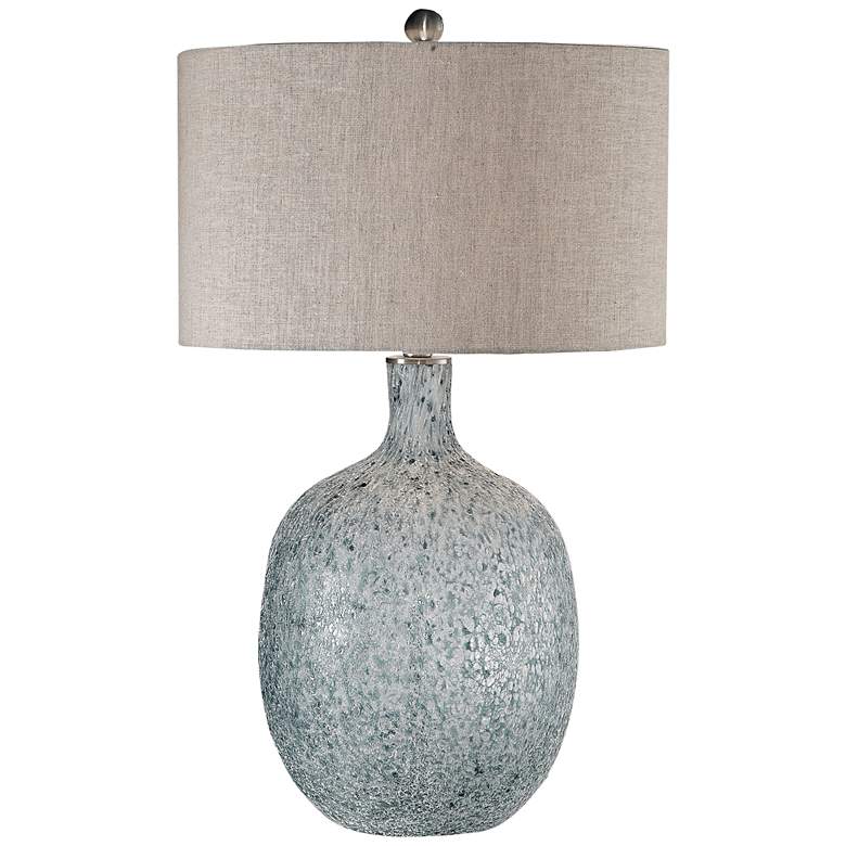 Image 2 Uttermost Oceaonna 30 inch Aged White and Blue Glaze Glass Table Lamp