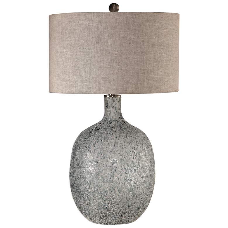 Image 4 Uttermost Oceaonna 30" Aged White and Blue Glaze Glass Table Lamp more views