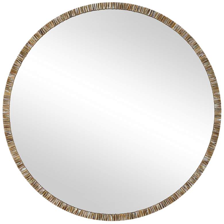 Image 1 Uttermost Odeon 40 1/4" Round Bronze Wall Mirror