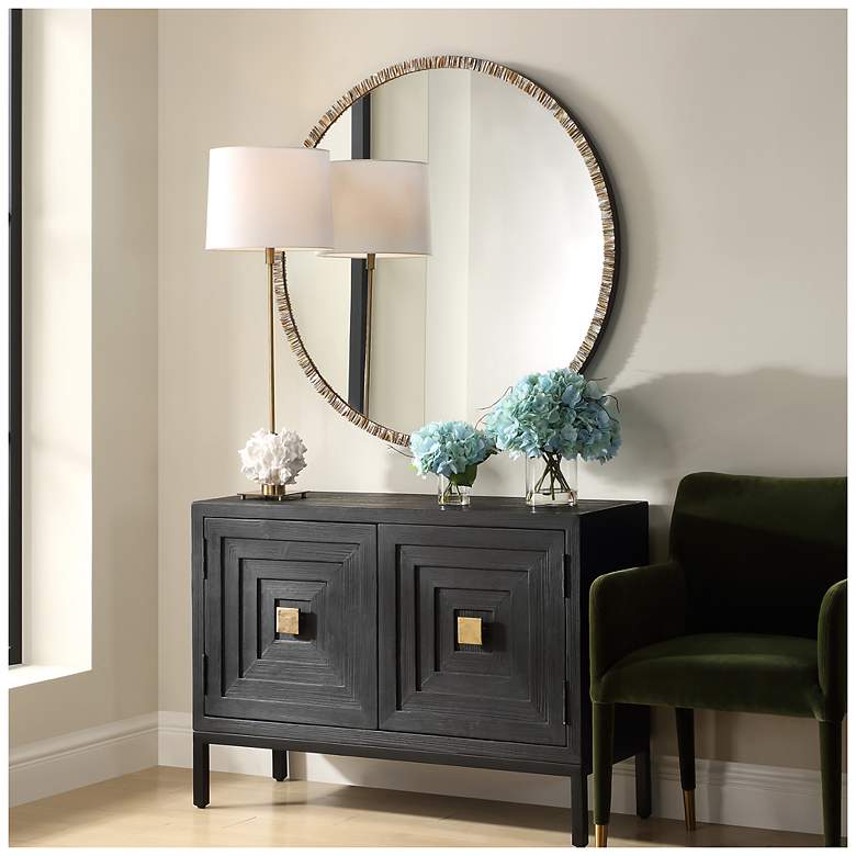 Image 3 Uttermost Odeon 40 1/4" Round Bronze Wall Mirror more views
