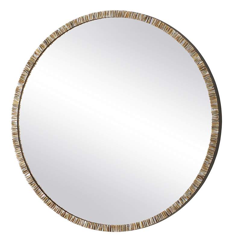 Image 4 Uttermost Odeon 40 1/4" Round Bronze Wall Mirror more views