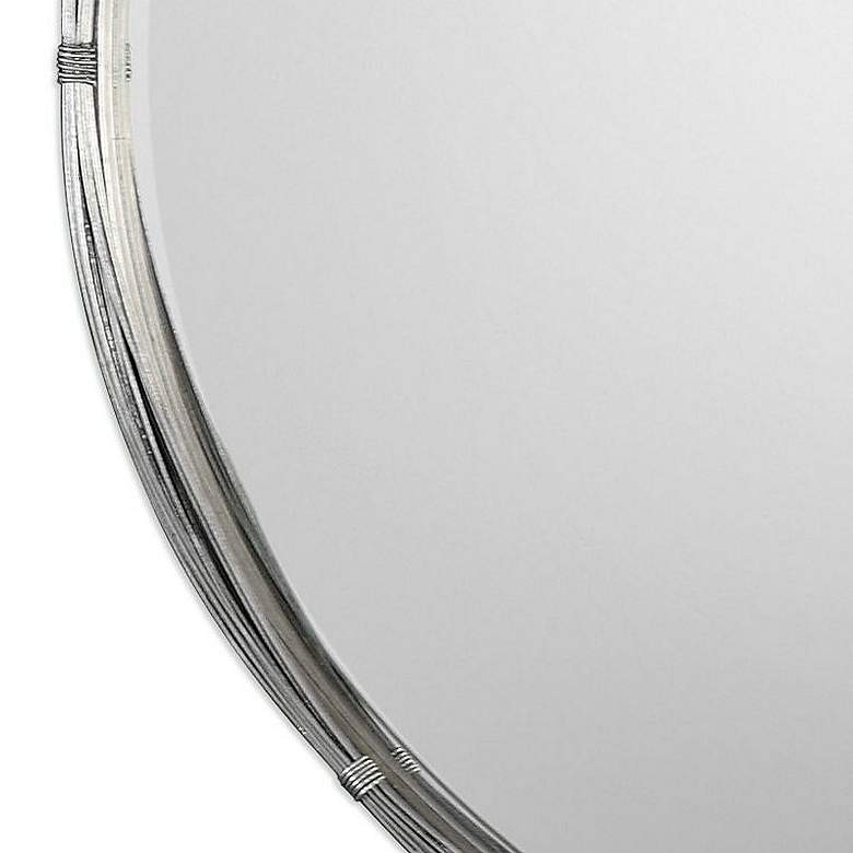 Image 4 Uttermost Ohmer Antiqued Silver Leaf 40" Round Wall Mirror more views