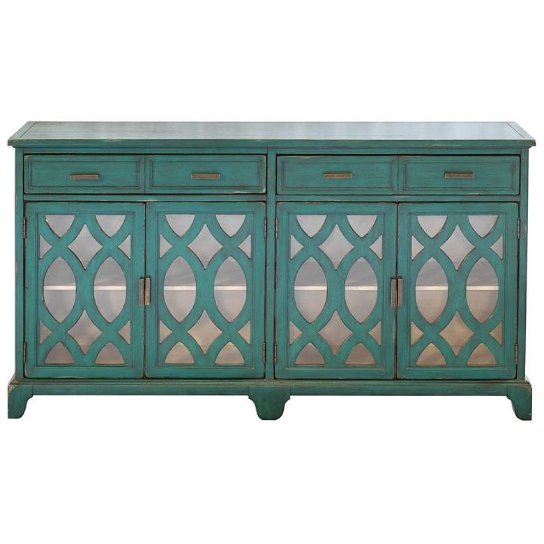 Image 2 Uttermost Oksana Antique Green 4-Door Wood Credenza