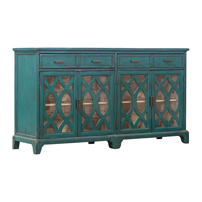 Image 3 Uttermost Oksana Antique Green 4-Door Wood Credenza more views