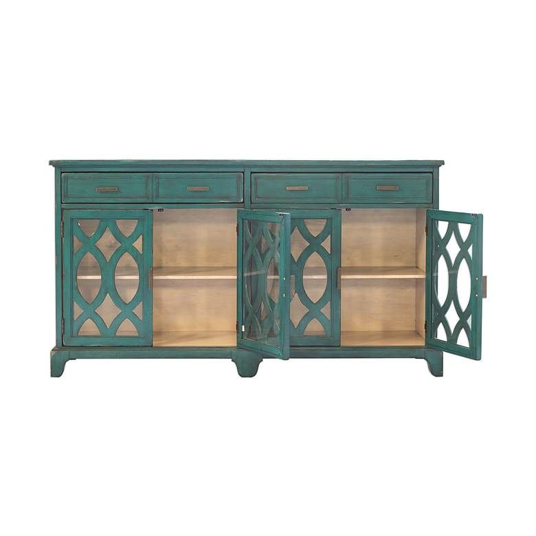 Image 4 Uttermost Oksana Antique Green 4-Door Wood Credenza more views