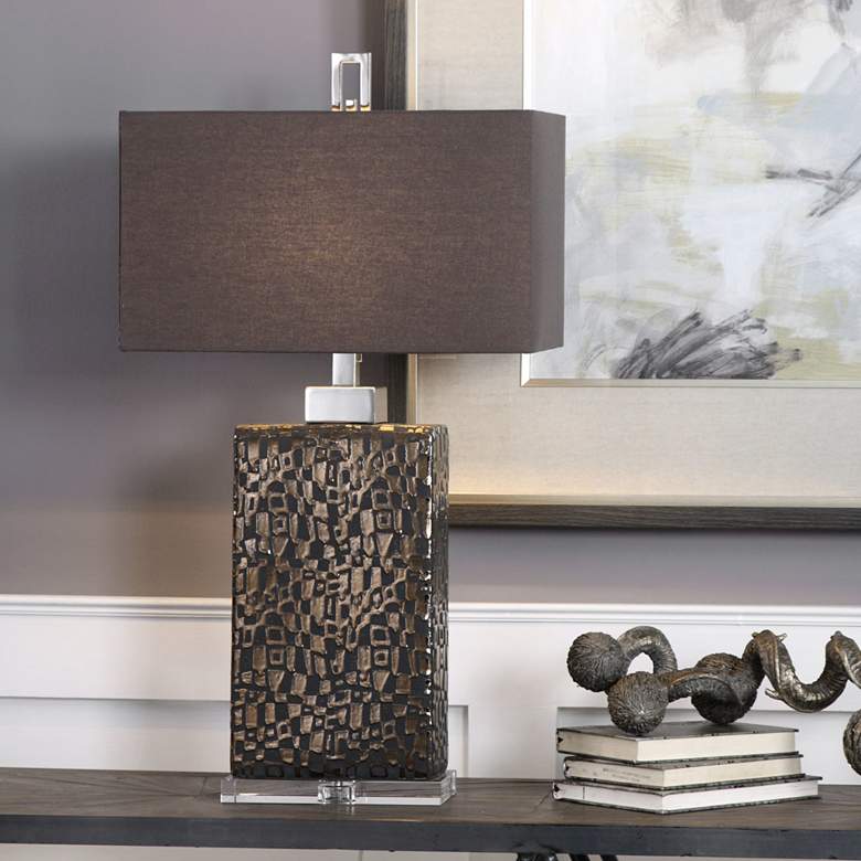 Image 1 Uttermost Olavo Dark Bronze Ceramic Table Lamp