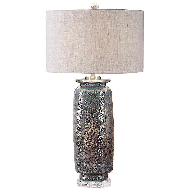 Image 2 Uttermost Olesya 30 1/4" Ocean Blue and Bronze Glass Vase Table Lamp