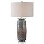 2_Uttermost Olesya 30 1/4" Ocean Blue and Bronze Glass Vase Table Lamp