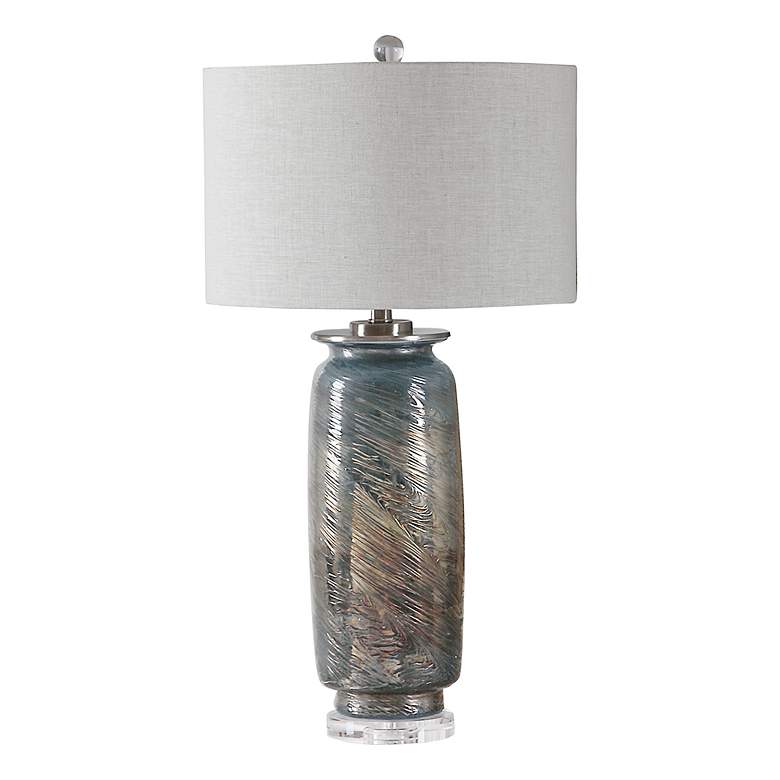 Image 3 Uttermost Olesya 30 1/4" Ocean Blue and Bronze Glass Vase Table Lamp more views
