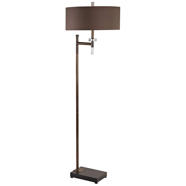 Image 1 Uttermost Oletha Plated Oxidized Dark Bronze Floor Lamp