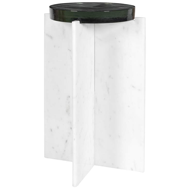 Image 2 Uttermost Olina 22" H x 14" W White Marble Indoor-Outdoor Accent Table