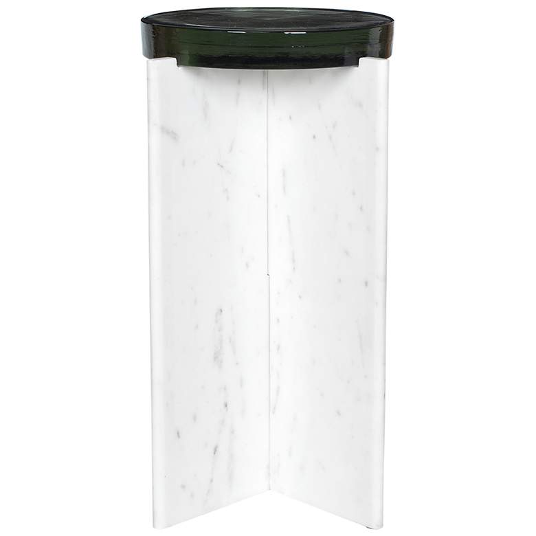 Image 3 Uttermost Olina 22" H x 14" W White Marble Indoor-Outdoor Accent Table more views