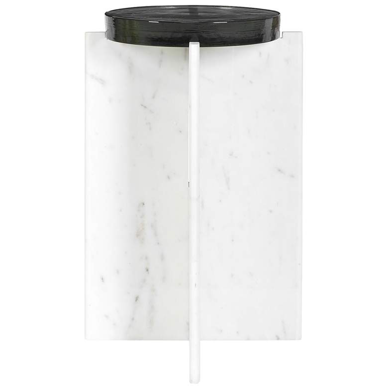 Image 4 Uttermost Olina 22" H x 14" W White Marble Indoor-Outdoor Accent Table more views